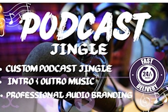 create a catchy podcast jingle, intro, outro, and theme song