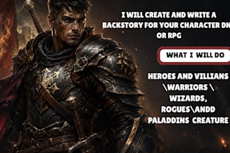 create and write a backstory for your character dnd or rpg