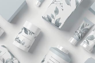 product packaging design and label with modern branding