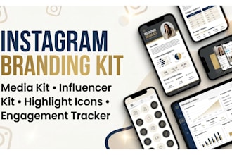 design instagram engagement tracker, media kit, influencer kit, highlight icons