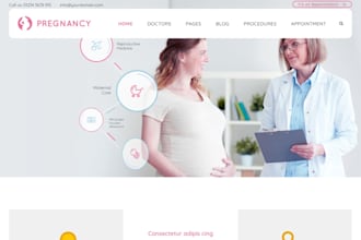 design wix doula website birth support midwife prenatal clinic baby care website