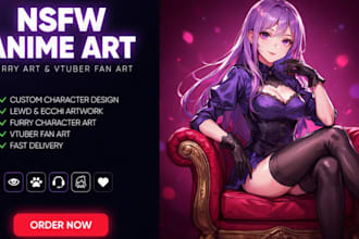 create nsfw anime art, furry art, lewd character design, vfuber fan art