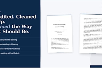do developmental editing, proofreading, cleanup, fix microsoft word document