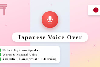 record a natural japanese voice over by a native speaker