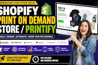 setup shopify print on demand printify store printiful pod dropshipping store