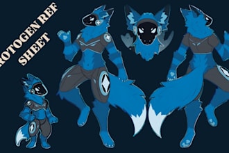 draw protogen ref sheet furry ref sheet fursona anthro character design