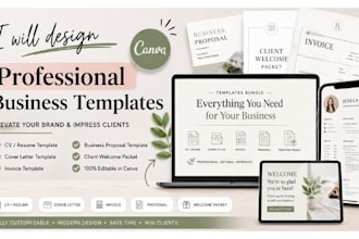 design CV cover letter invoice business proposal client welcome packet template