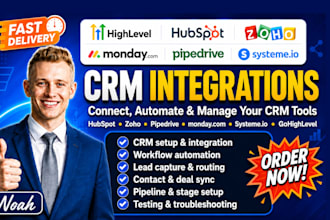 setup hubspot zoho crm pipedrive monday com systeme io gohighlevel integration