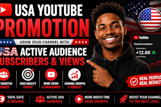 do USA youtube promotion,USA channel promotion, USA active audience subscribers