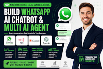 build whatsapp ai chatbot and whatsapp multi ai agent n8n claude openai business