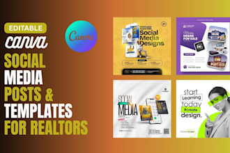 design editable social media posts template for realtors