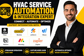 set up hvac service titan workiz jotform wave notion monday zapier automation