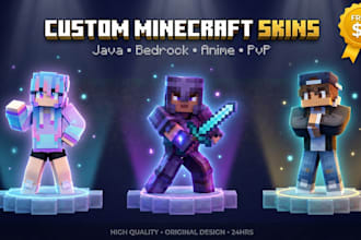 create custom minecraft skin for java bedrock pvp smp