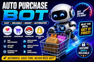 autopurchase bot ,checkout bot ,auto buying bot, shopping bot ,pokémon bot