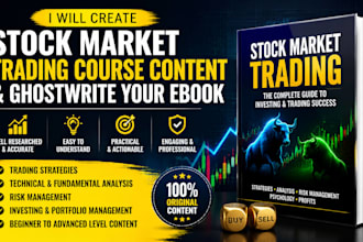 create stock market trading course content ad ghostwrite your stock market ebook