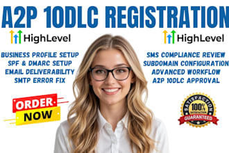 do gohighlevel a2p 10dlc sms compliance ghl spf dmarc go high level smtp expert