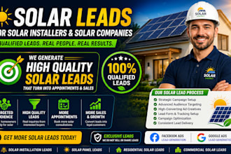 generate qualified solar leads for solar installers and solar companies with ads