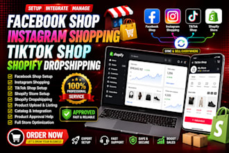 do facebook shop setup instagram shopping tiktok shop shopify dropshipping setup