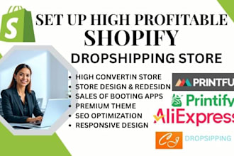 set up shopify dropshipping store