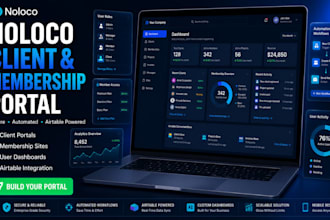 build noloco client portal, membership portal and airtable app