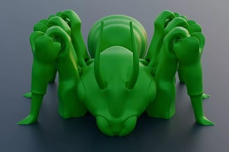 customized 3d cute model,sculpt stylized toy for 3dprint,articulated figures,bjd