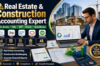 handle real estate construction accounting zoho books tally sap oracle quickbook