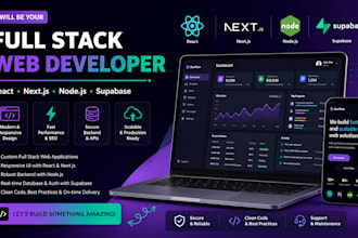 build full stack website with nextjs react supabase web developer