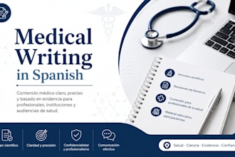 write professional medical and public health articles in spanish