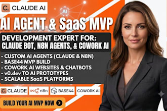claude ai agent base44 mvp saas cowork ai website claude bot v0 n8n ai agents