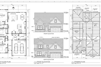draw 2d house plan, floor plan, elevation plan, framing plan in chief architect