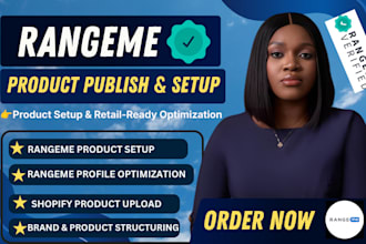publish optimize and setup your product on rangeme, shopify, poshmark, faire