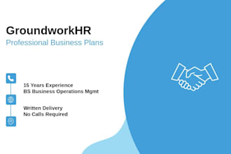write a professional business plan for your startup or small business