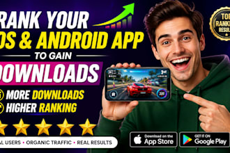 rank your ios android app to gain download IOS app installs mobile app promotion