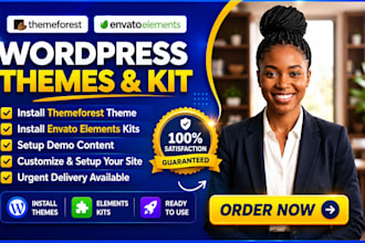 setup themeforest theme, envato elements kit and demo content
