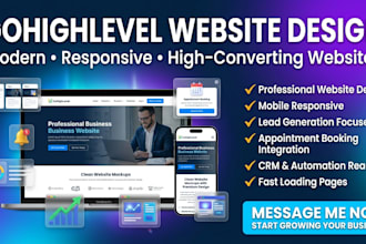 design a professional gohighlevel website, gohighlevel website design, gohighlev