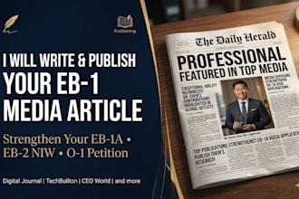 write and publish eb1 media article on major news outlets for eb1a petition