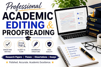 professionally edit and proofread research papers and theses