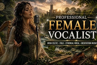 be your female vocalist for irish celtic, folk, ethereal vocal, meditation music