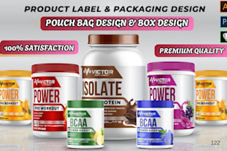 do pouch product design and food packaging product label box design