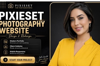 design a beautiful pixieset website photography website, squarespace website