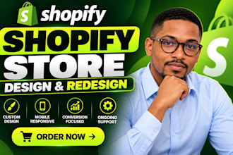 build shopify website store design or redesign shopify dropshipping store