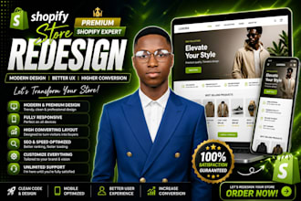 build shopify store, redesign shopify website, shopify dropshipping store, SEO