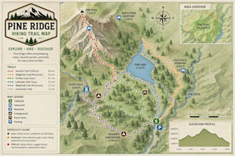design custom hiking trail maps, park layout plans, and outdoor navigation