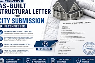 provide as built structural letter for city submission in tennessee