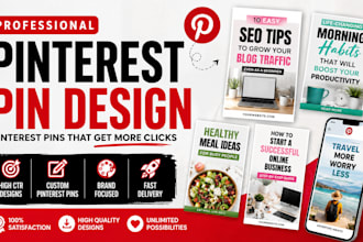 design professional pinterest pin pins marketing graphics