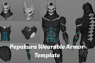 do custom pepakura cosplay wearable armor  helmet and props template