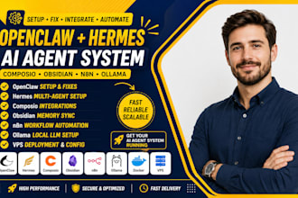 fix and setup openclaw composio hermes ai agent obsidian memory multi bot ollama