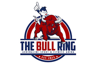 design bull ring sports and fitness theme logo