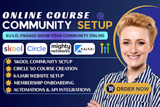 setup skool online community circle so online course mighty network kajabi site