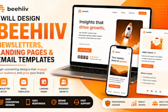 design beehiiv newsletters landing pages email template
